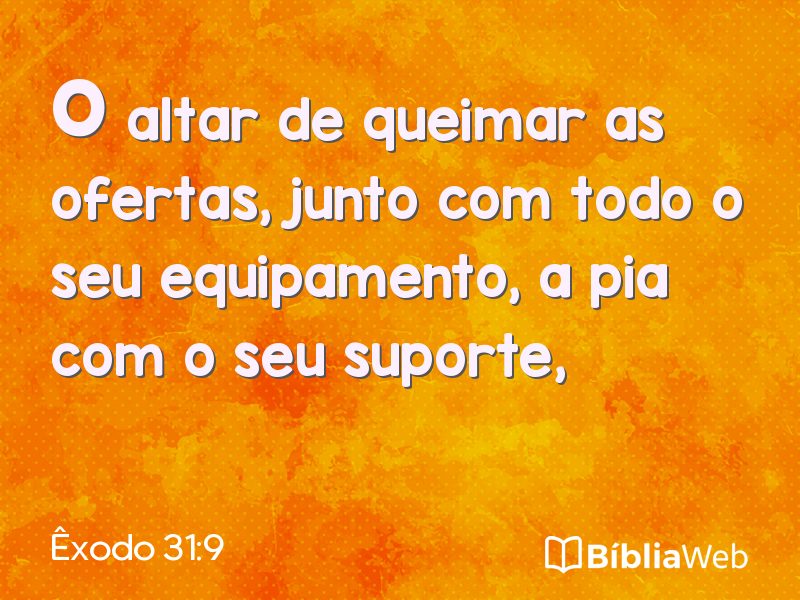Êxodo 31:9 em imagem para compartilhar