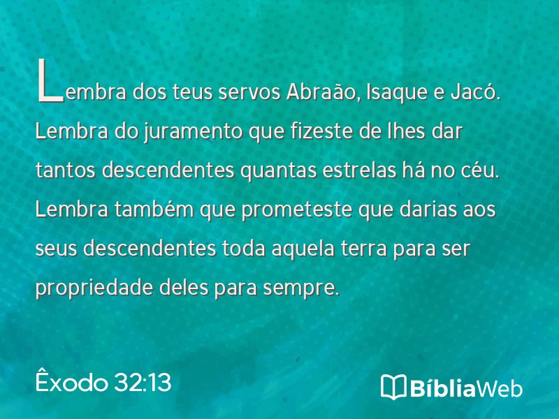 Êxodo 32:13 em imagem para compartilhar