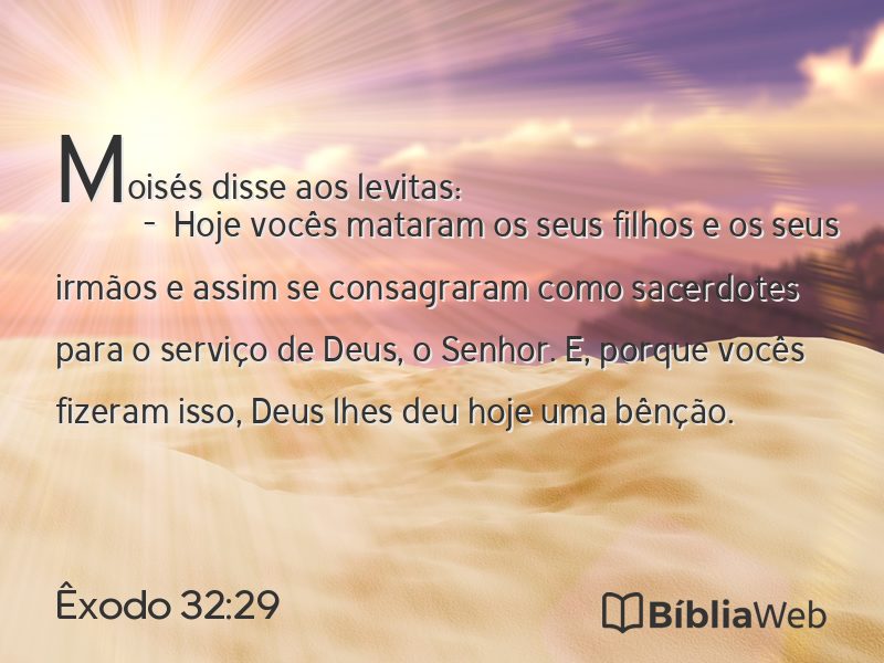 Êxodo 32:29 em imagem para compartilhar