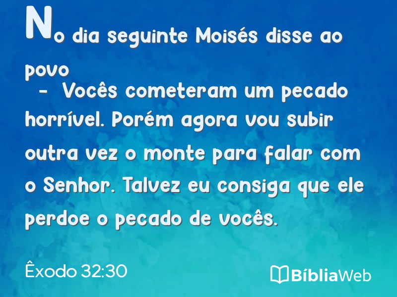 Êxodo 32:30 em imagem para compartilhar