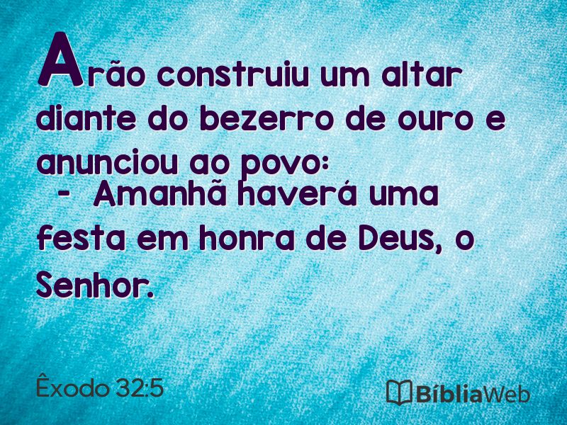 Êxodo 32:5 em imagem para compartilhar