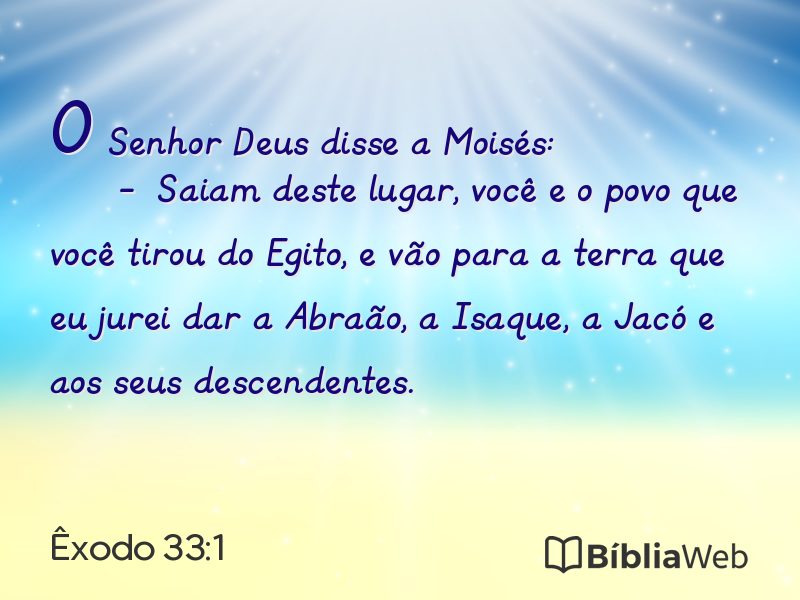 Êxodo 33:1 em imagem para compartilhar