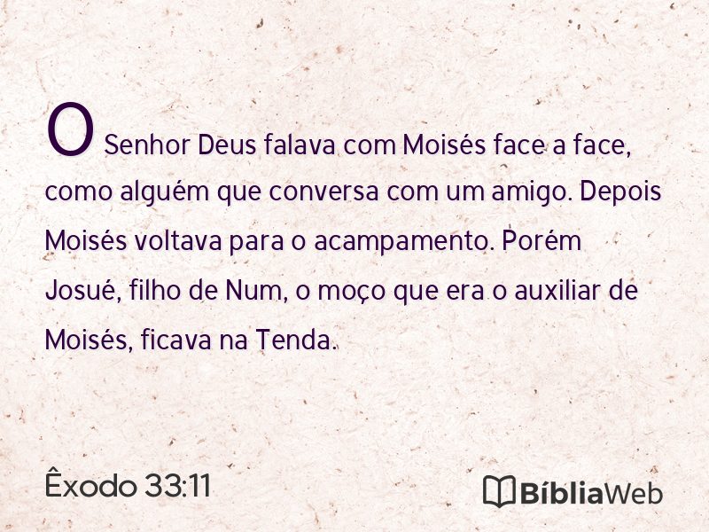 Êxodo 33:11 em imagem para compartilhar