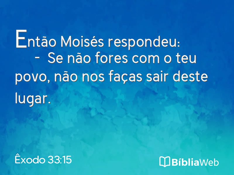 Êxodo 33:15 em imagem para compartilhar
