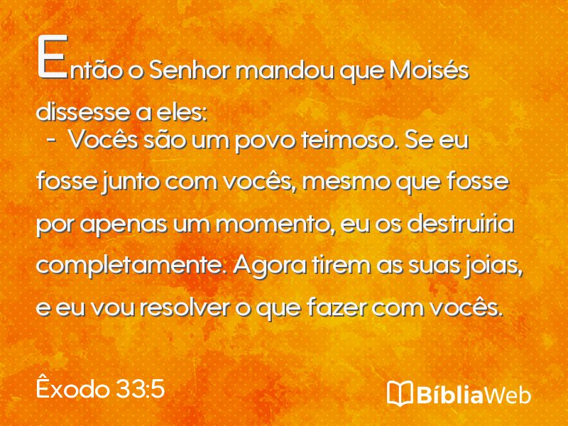 Êxodo 33:5 em imagem para compartilhar