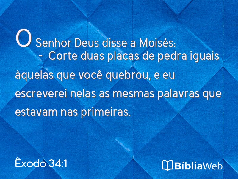 Êxodo 34:1 em imagem para compartilhar