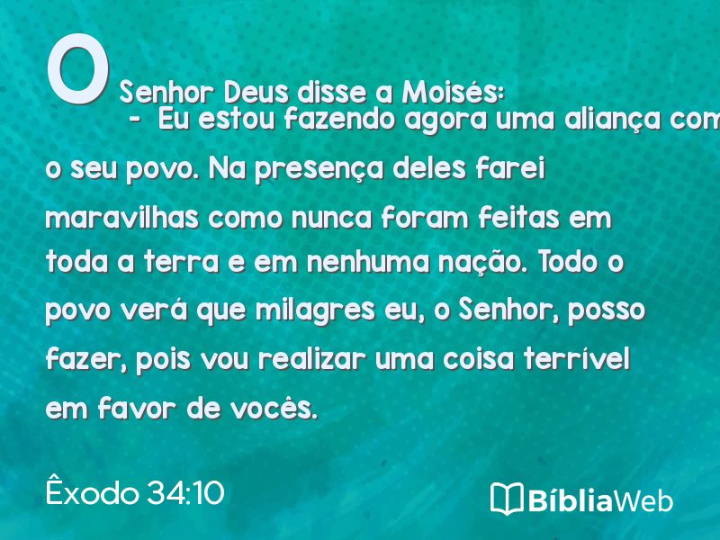 Êxodo 34:10 em imagem para compartilhar