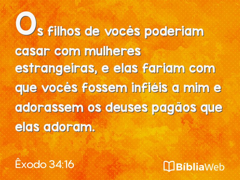 Êxodo 34:16 em imagem para compartilhar