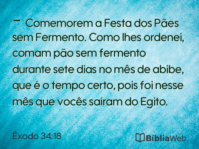 Êxodo 34:18 em imagem para compartilhar