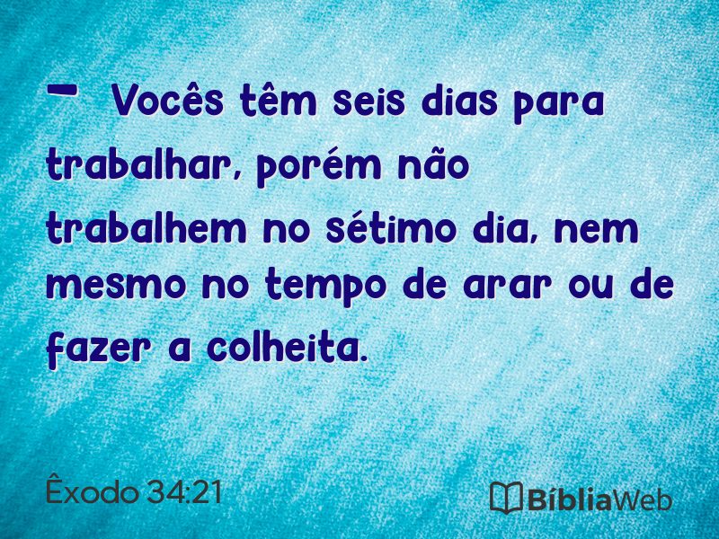 Êxodo 34:21 em imagem para compartilhar