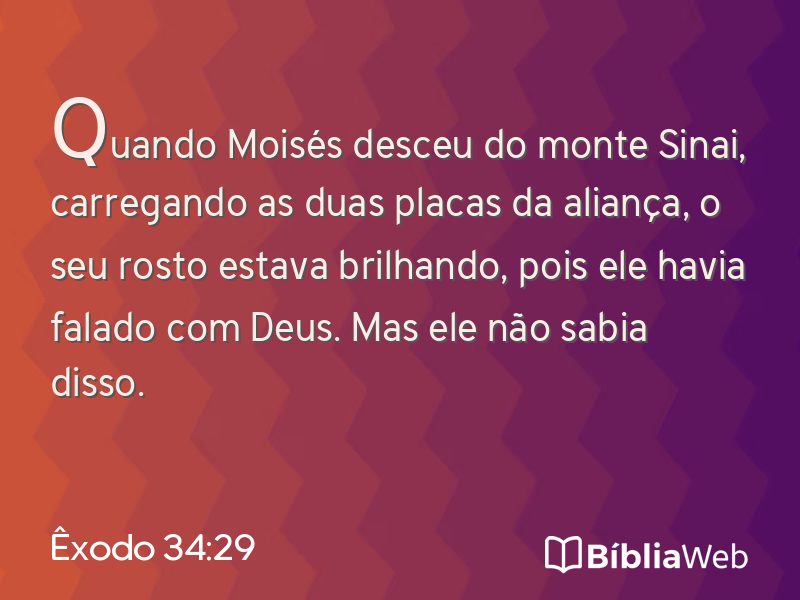 Êxodo 34:29 em imagem para compartilhar