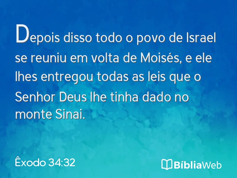 Êxodo 34:32 em imagem para compartilhar