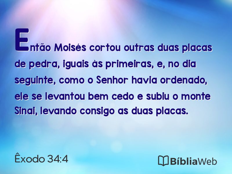 Êxodo 34:4 em imagem para compartilhar