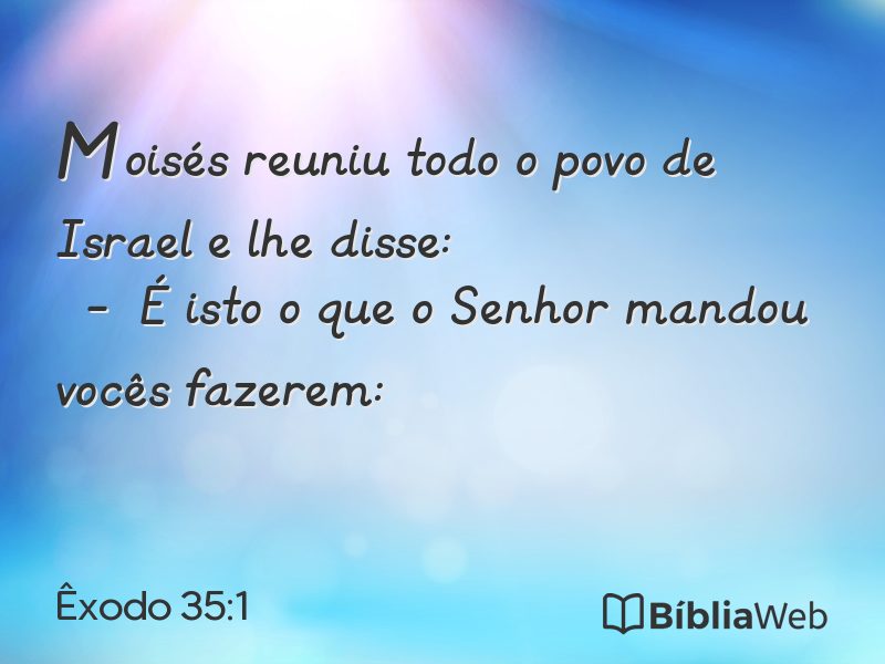 Êxodo 35:1 em imagem para compartilhar