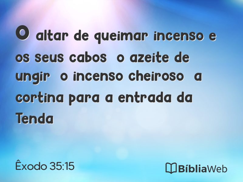 Êxodo 35:15 em imagem para compartilhar