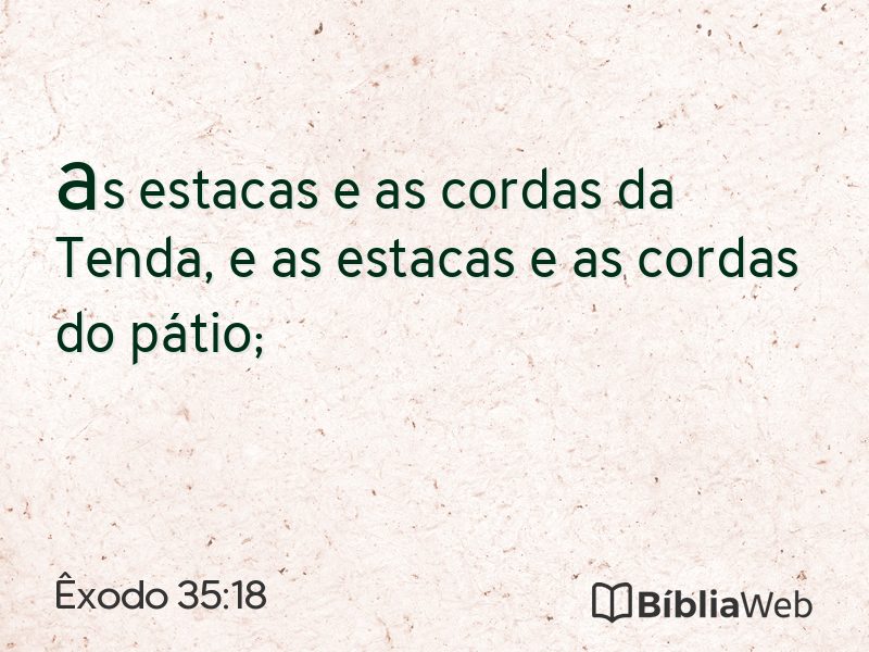 Êxodo 35:18 em imagem para compartilhar