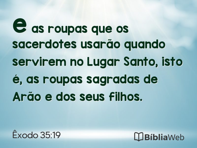 Êxodo 35:19 em imagem para compartilhar