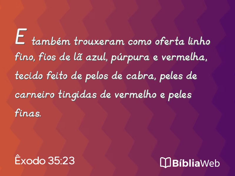 Êxodo 35:23 em imagem para compartilhar