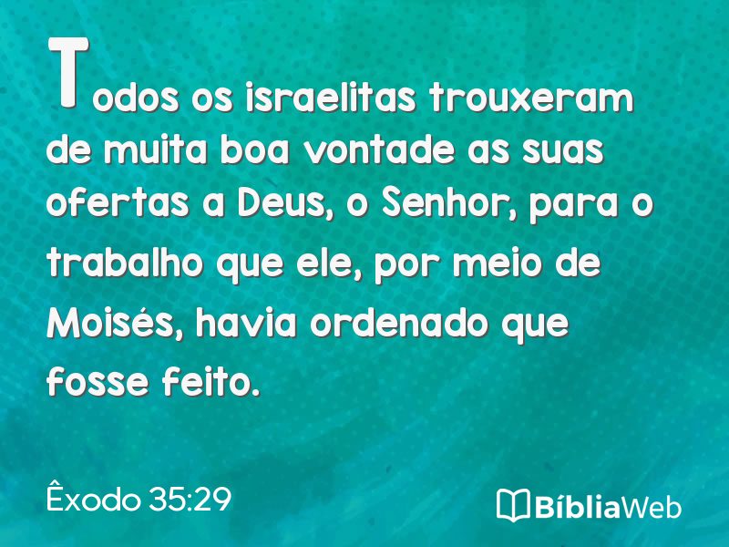 Êxodo 35:29 em imagem para compartilhar