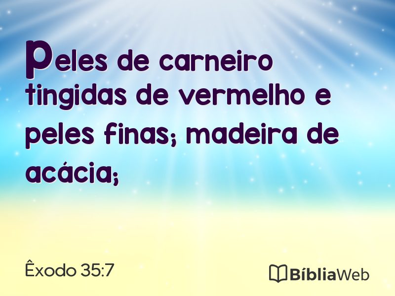 Êxodo 35:7 em imagem para compartilhar