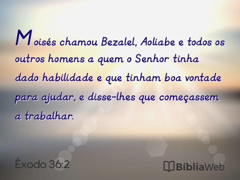 Êxodo 36:2 em imagem para compartilhar