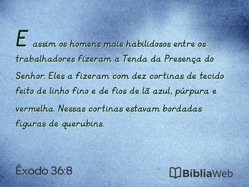 Êxodo 36:8 em imagem para compartilhar
