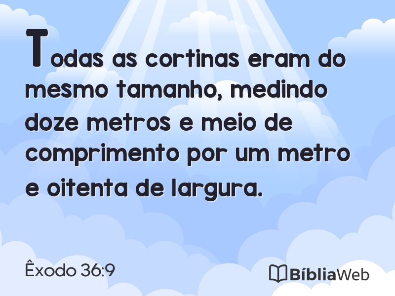 Êxodo 36:9 em imagem para compartilhar