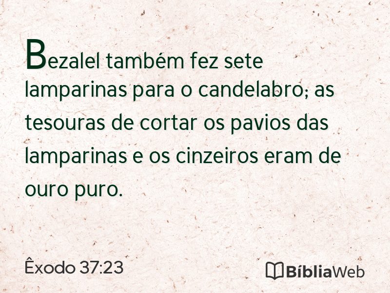 Êxodo 37:23 em imagem para compartilhar