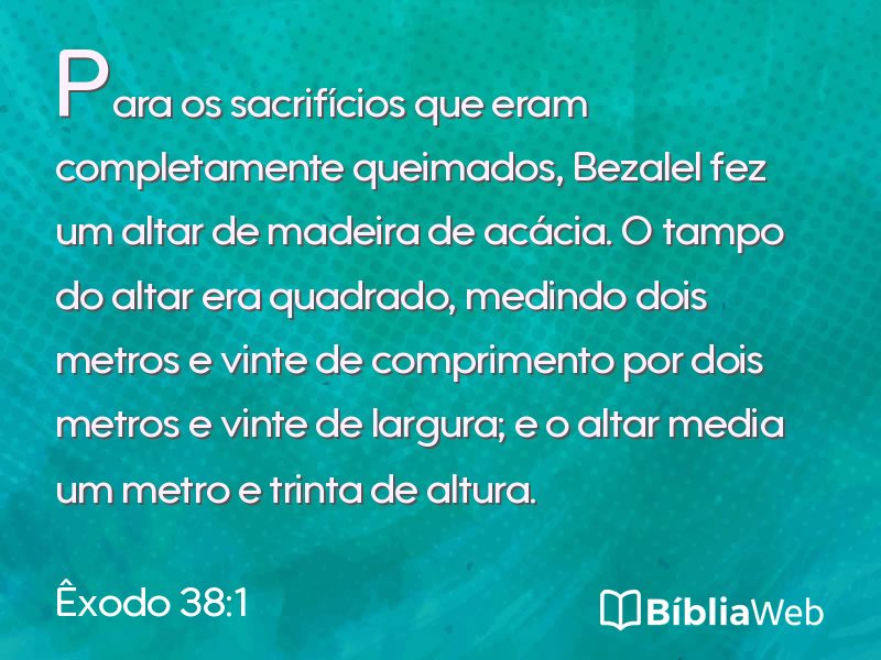Êxodo 38:1 em imagem para compartilhar