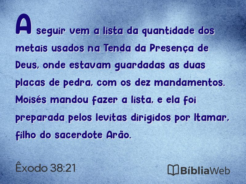 Êxodo 38:21 em imagem para compartilhar