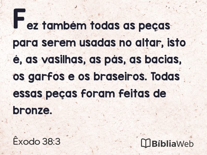 Êxodo 38:3 em imagem para compartilhar