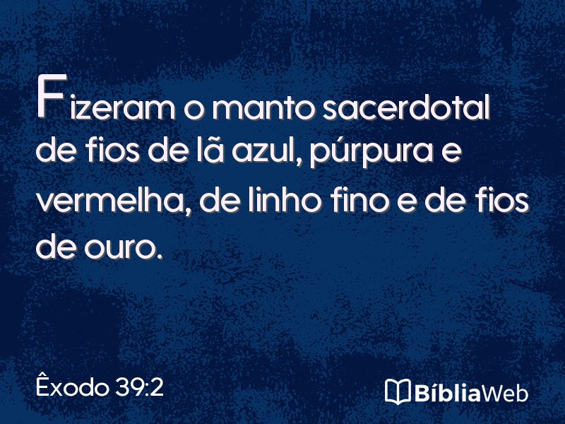 Êxodo 39:2 em imagem para compartilhar