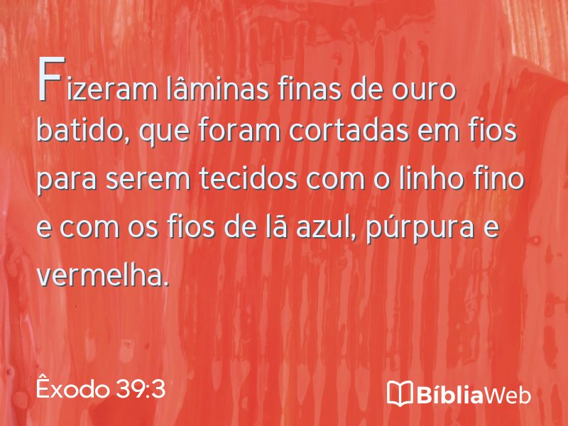 Êxodo 39:3 em imagem para compartilhar