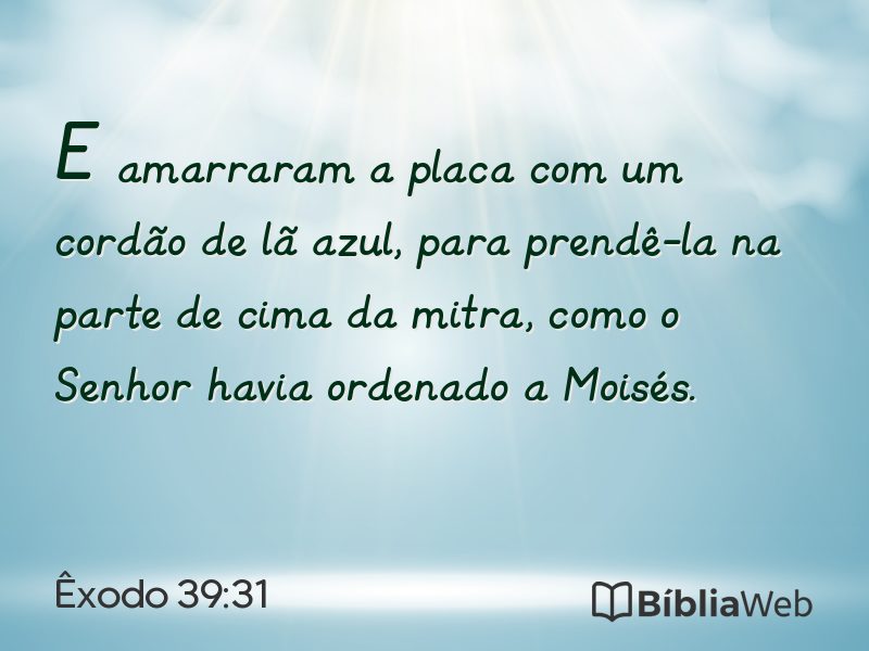 Êxodo 39:31 em imagem para compartilhar