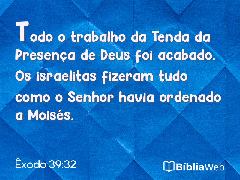 Êxodo 39:32 em imagem para compartilhar