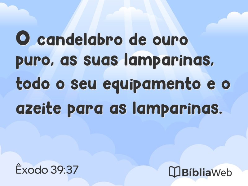 Êxodo 39:37 em imagem para compartilhar