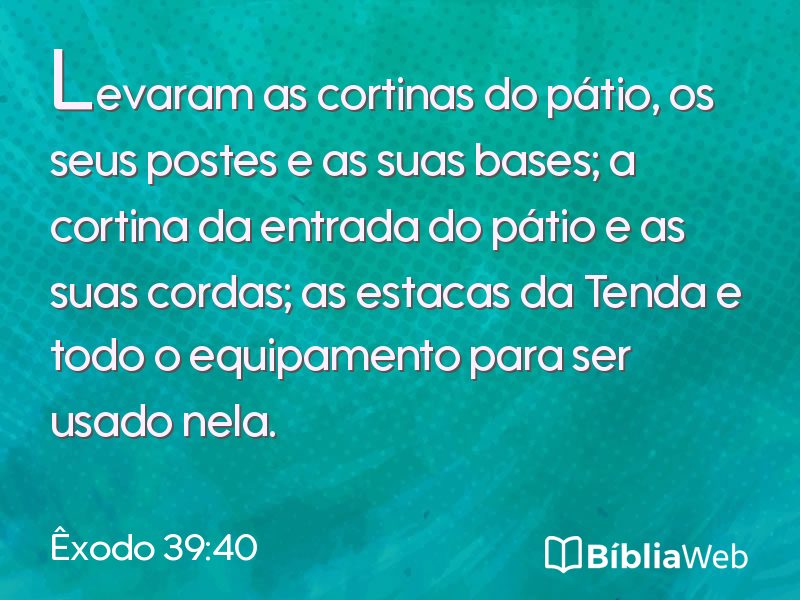 Êxodo 39:40 em imagem para compartilhar