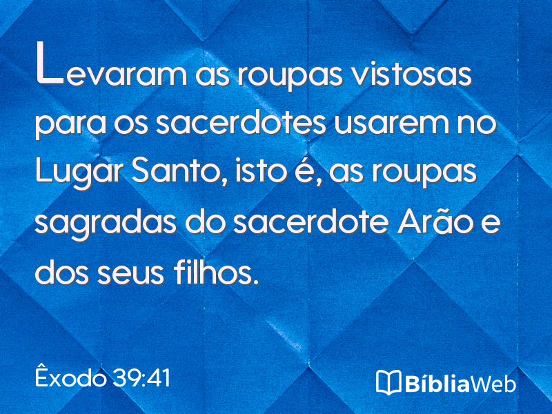 Êxodo 39:41 em imagem para compartilhar
