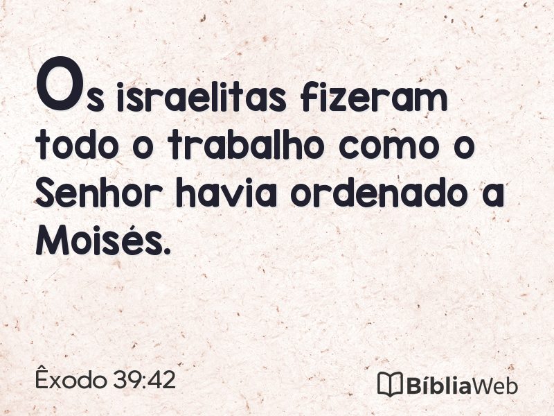Êxodo 39:42 em imagem para compartilhar