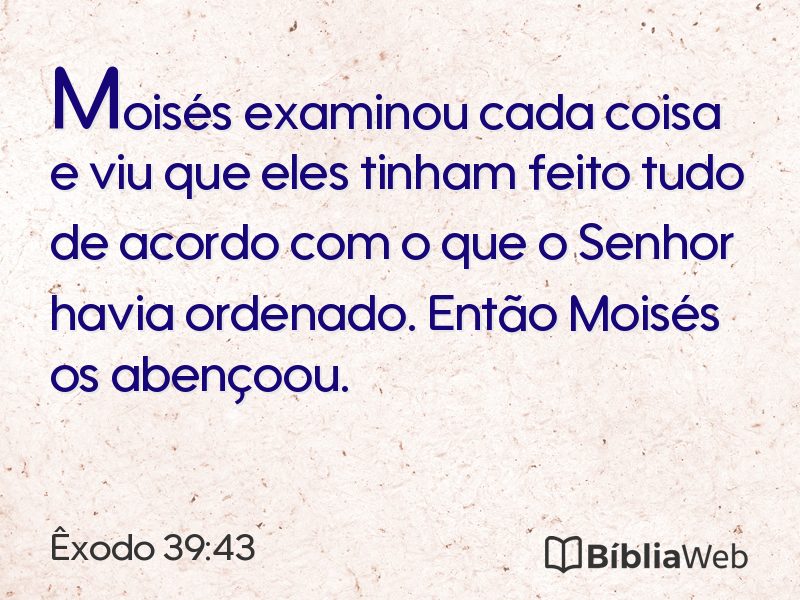 Êxodo 39:43 em imagem para compartilhar