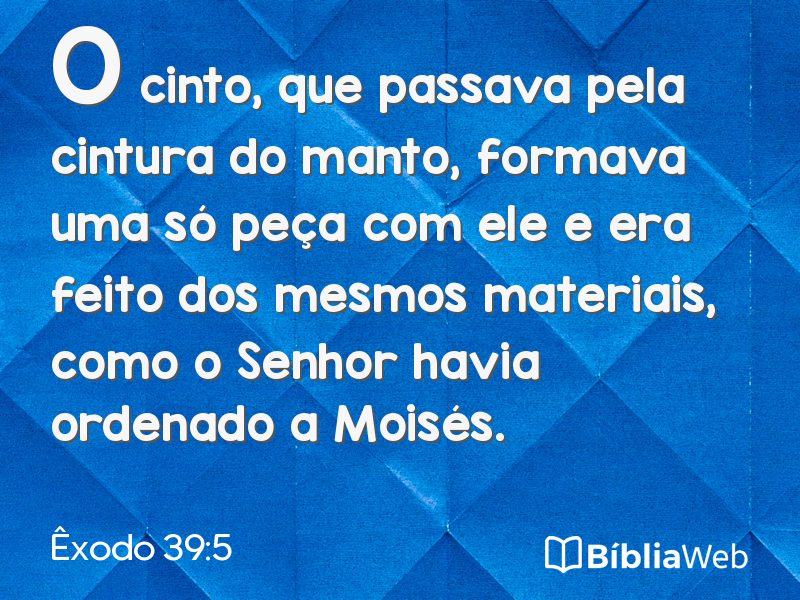 Êxodo 39:5 em imagem para compartilhar