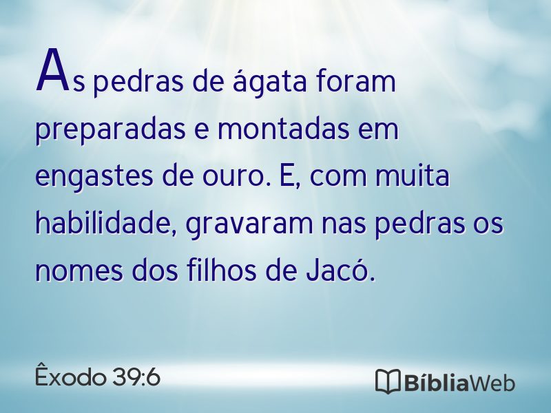 Êxodo 39:6 em imagem para compartilhar