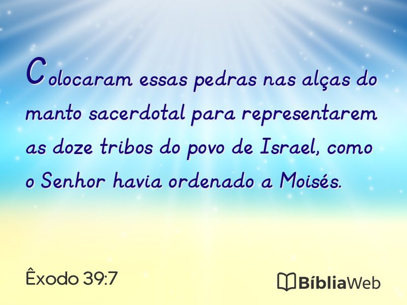 Êxodo 39:7 em imagem para compartilhar