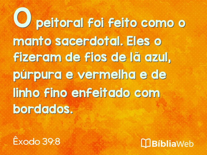Êxodo 39:8 em imagem para compartilhar