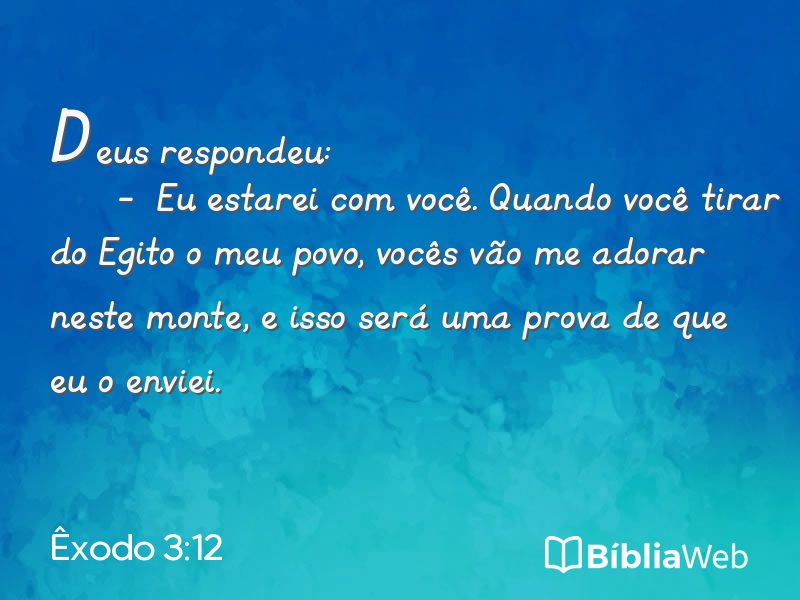 Êxodo 3:12 em imagem para compartilhar