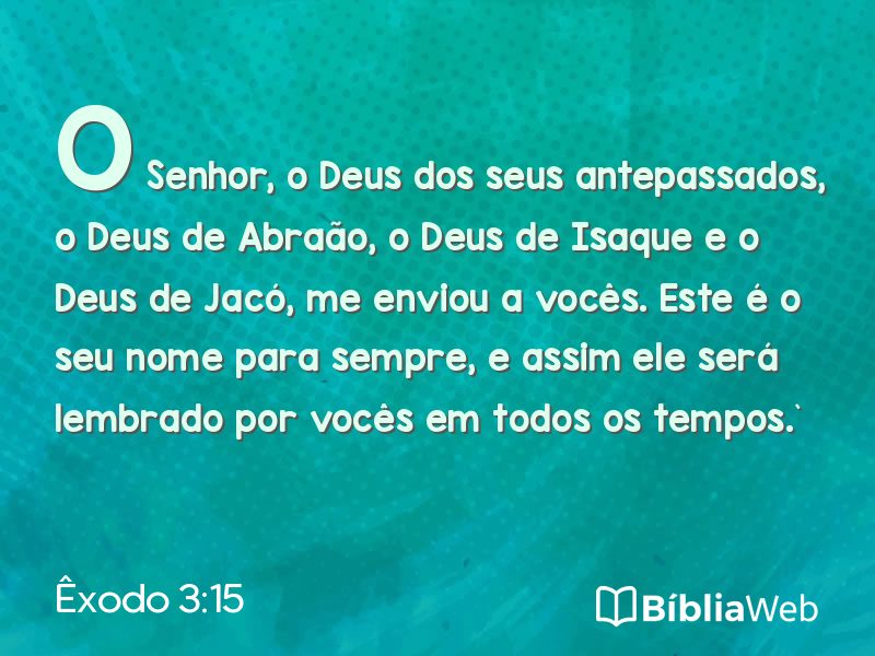 Êxodo 3:15 em imagem para compartilhar