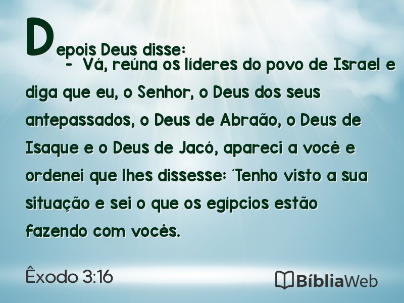 Êxodo 3:16 em imagem para compartilhar