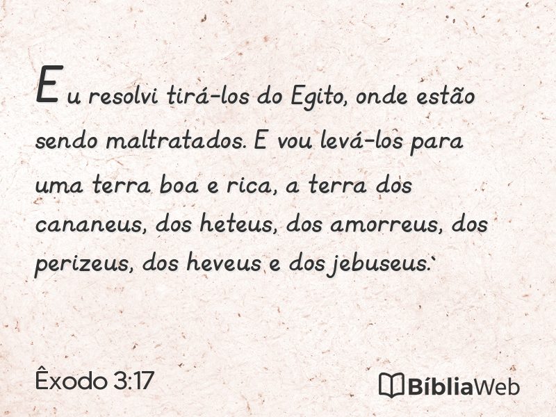 Êxodo 3:17 em imagem para compartilhar