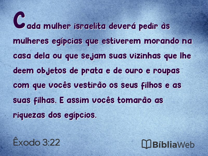 Êxodo 3:22 em imagem para compartilhar