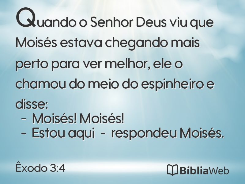 Êxodo 3:4 em imagem para compartilhar